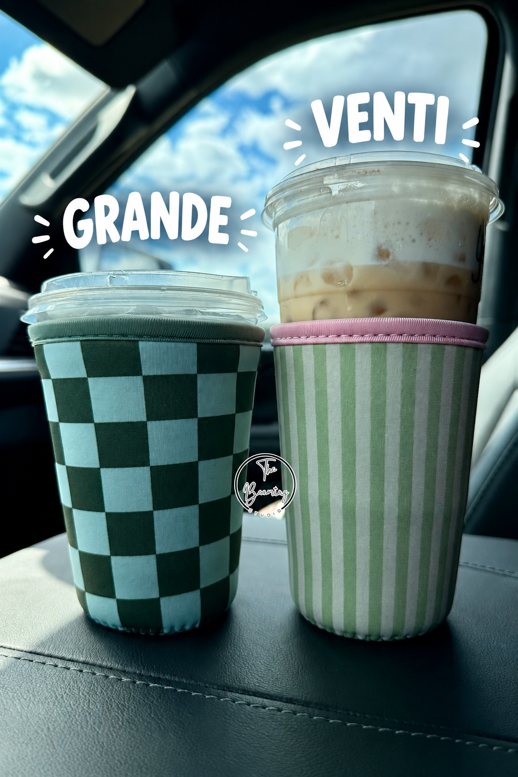 Venti Green Checkered Coffee Cup Sleeve