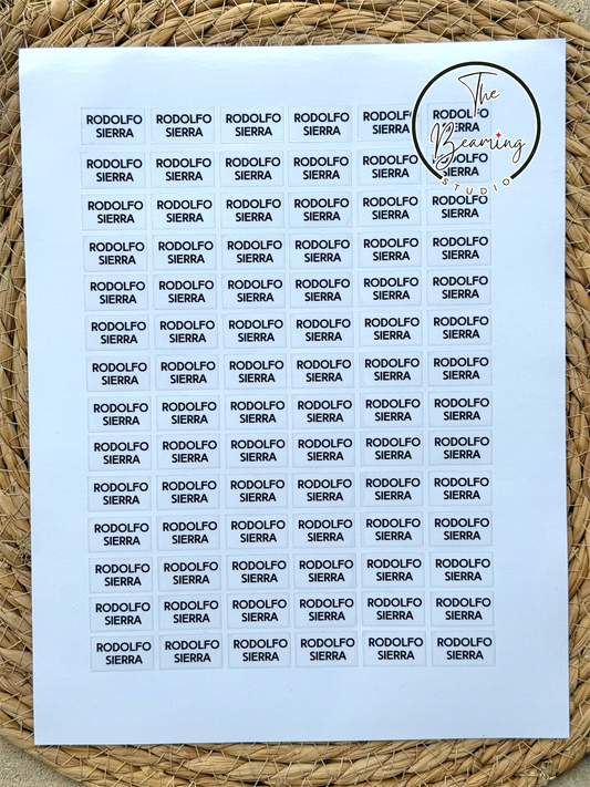 Clear Name Stickers- Small