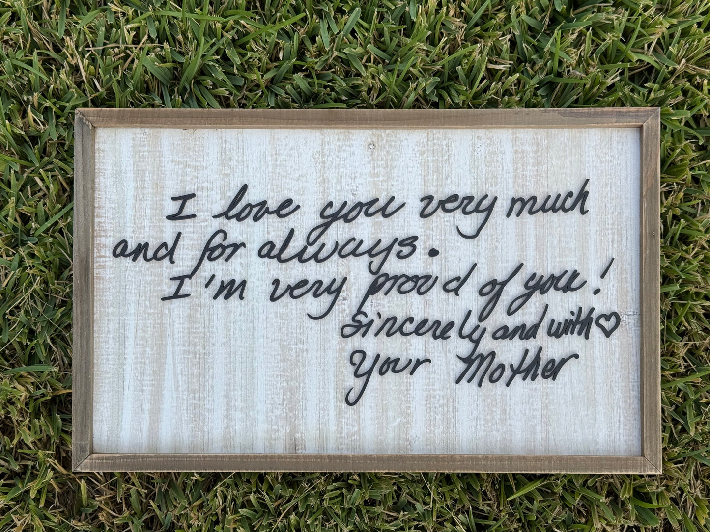 Large Custom Handwriting Frame