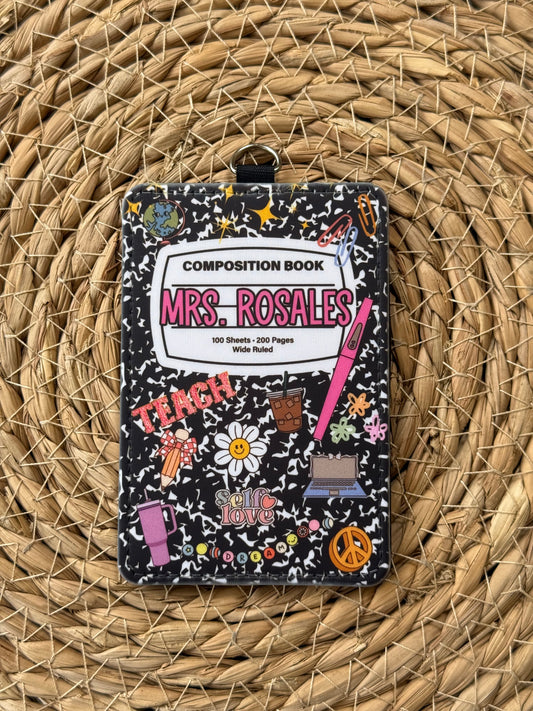 Clear Pocket Badge Holder- Pink