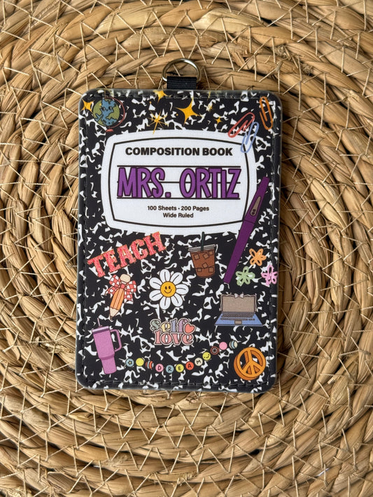 Clear Pocket Badge Holder- Purple
