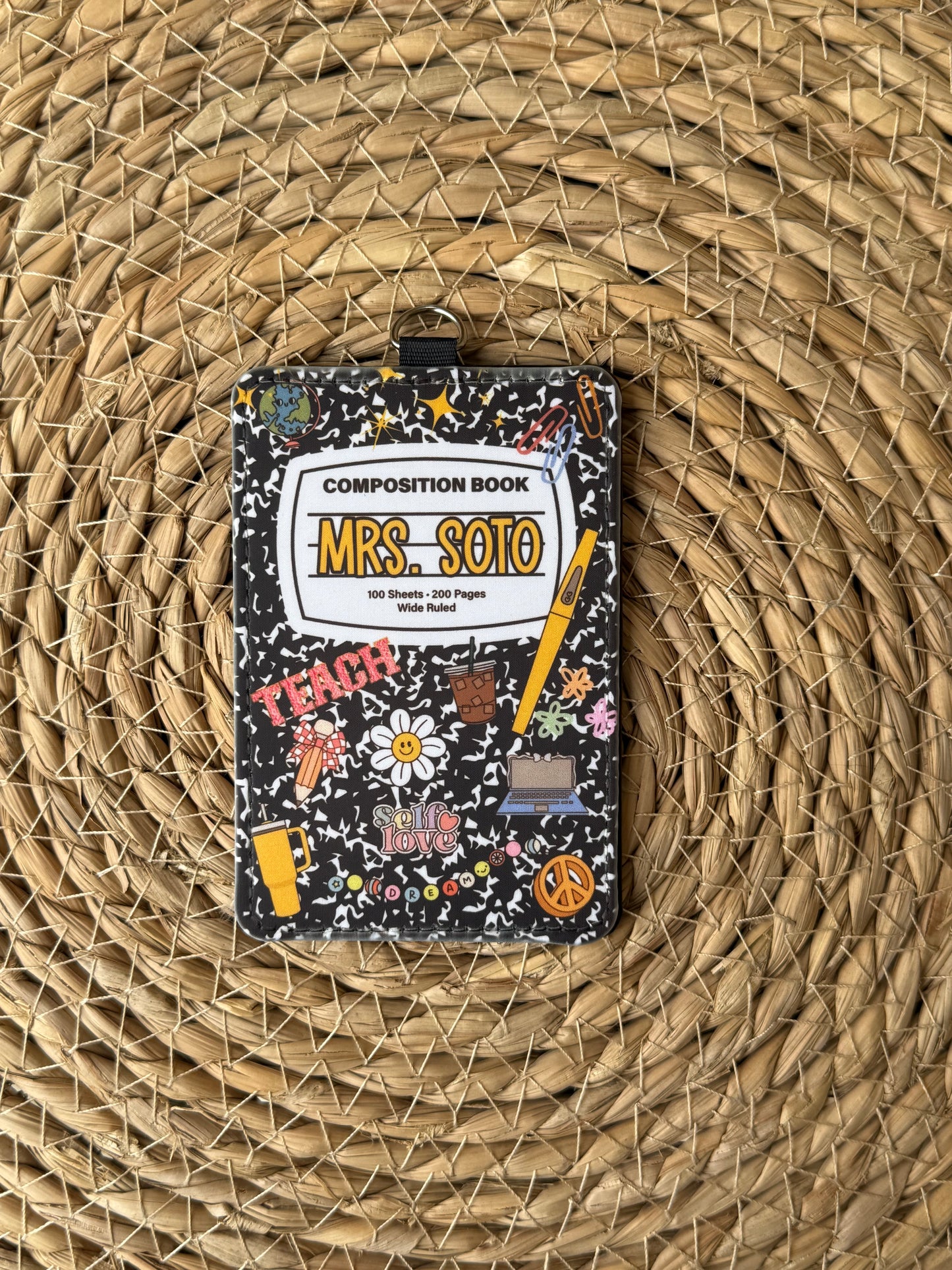 Clear Pocket Badge Holder-Yellow