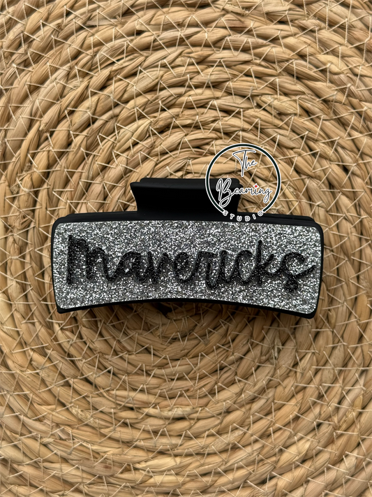 Mavericks Silver/Black Claw Clip