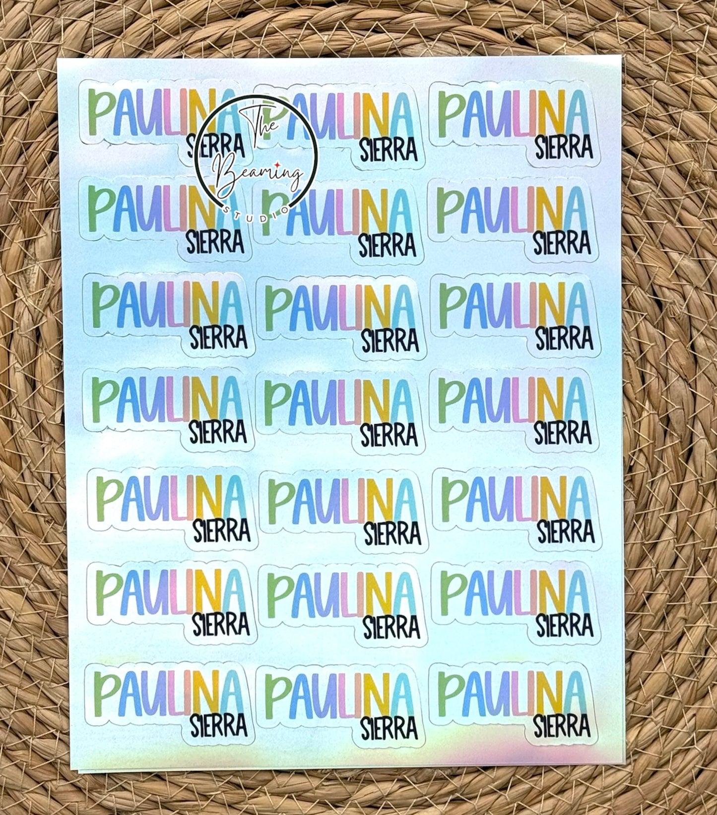 Silver Holographic Name Stickers