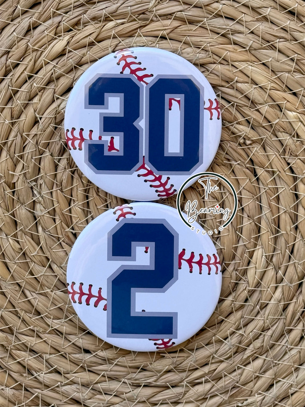 Navy Blue Number Button