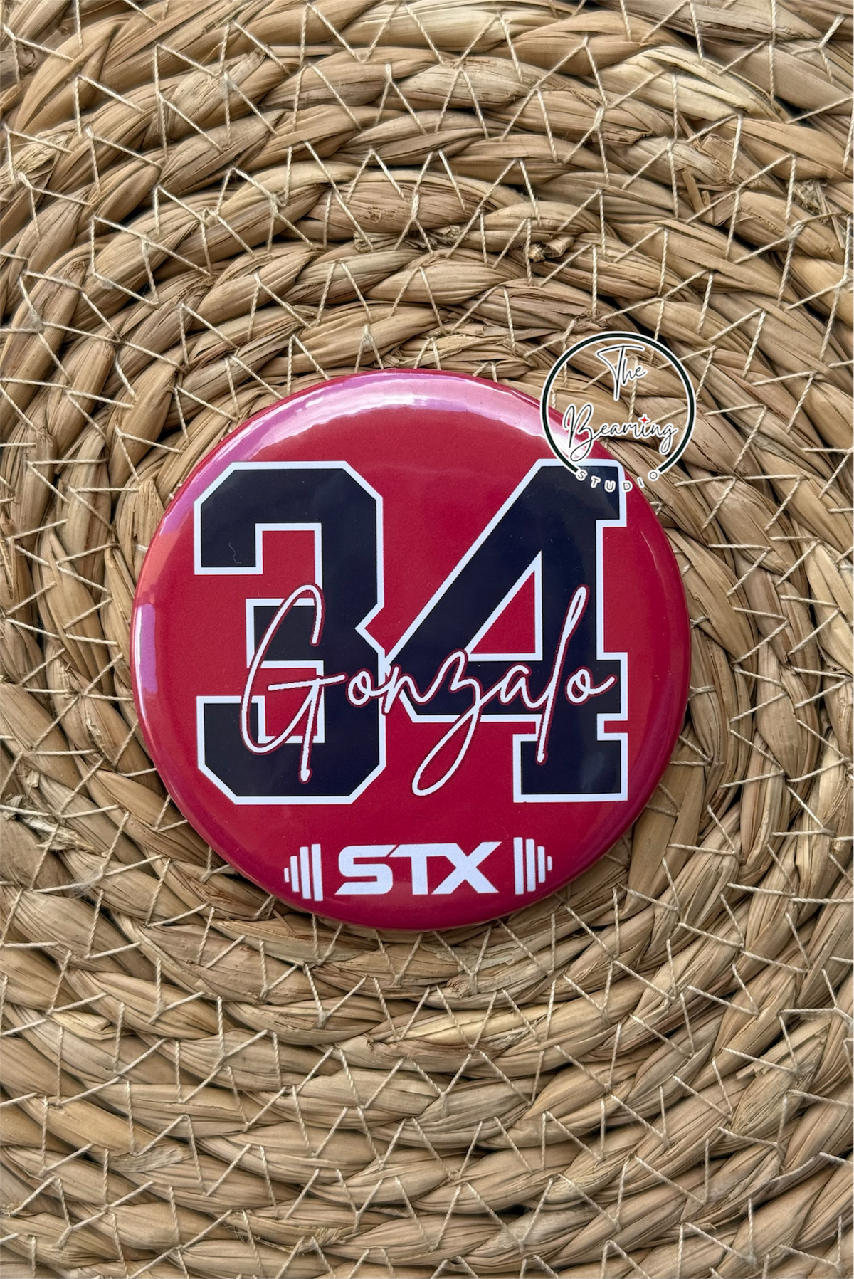 Custom Name/Number Baseball Button